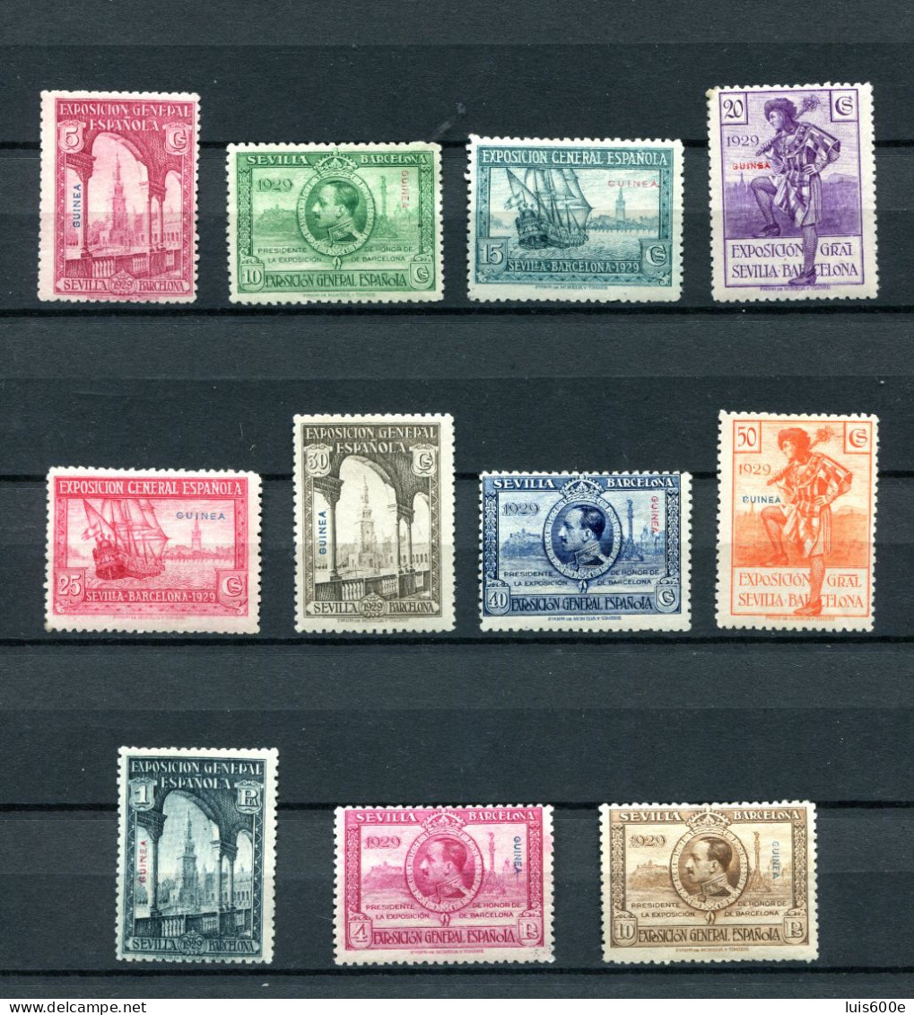 1929.GUINEA.EDIFIL 191/201*.NUEVOS CON FIJASELLOS(MH).CATALOGO 110€ - Spanish Guinea