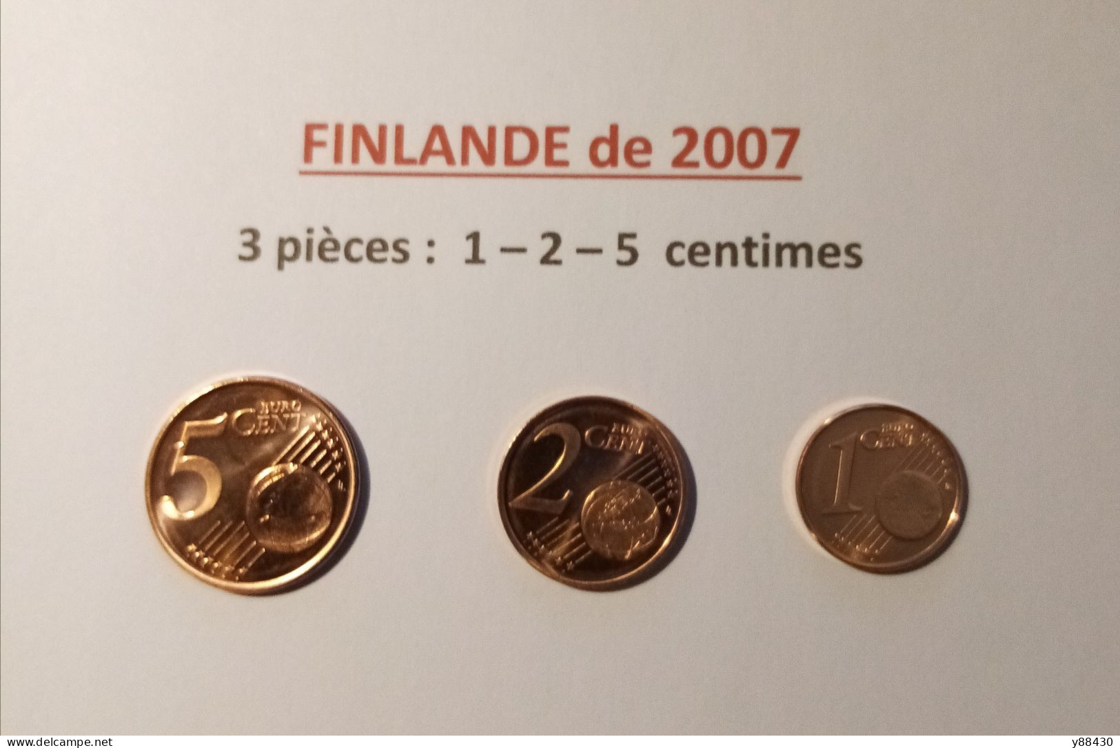 2007 - FINLANDE  - 3 Pièces = 1 / 2 / 5 / Centimes  - 3 Pièces Neuves Sorties Des Rouleaux Officiel - Voir Les 2 Scannes - Finnland