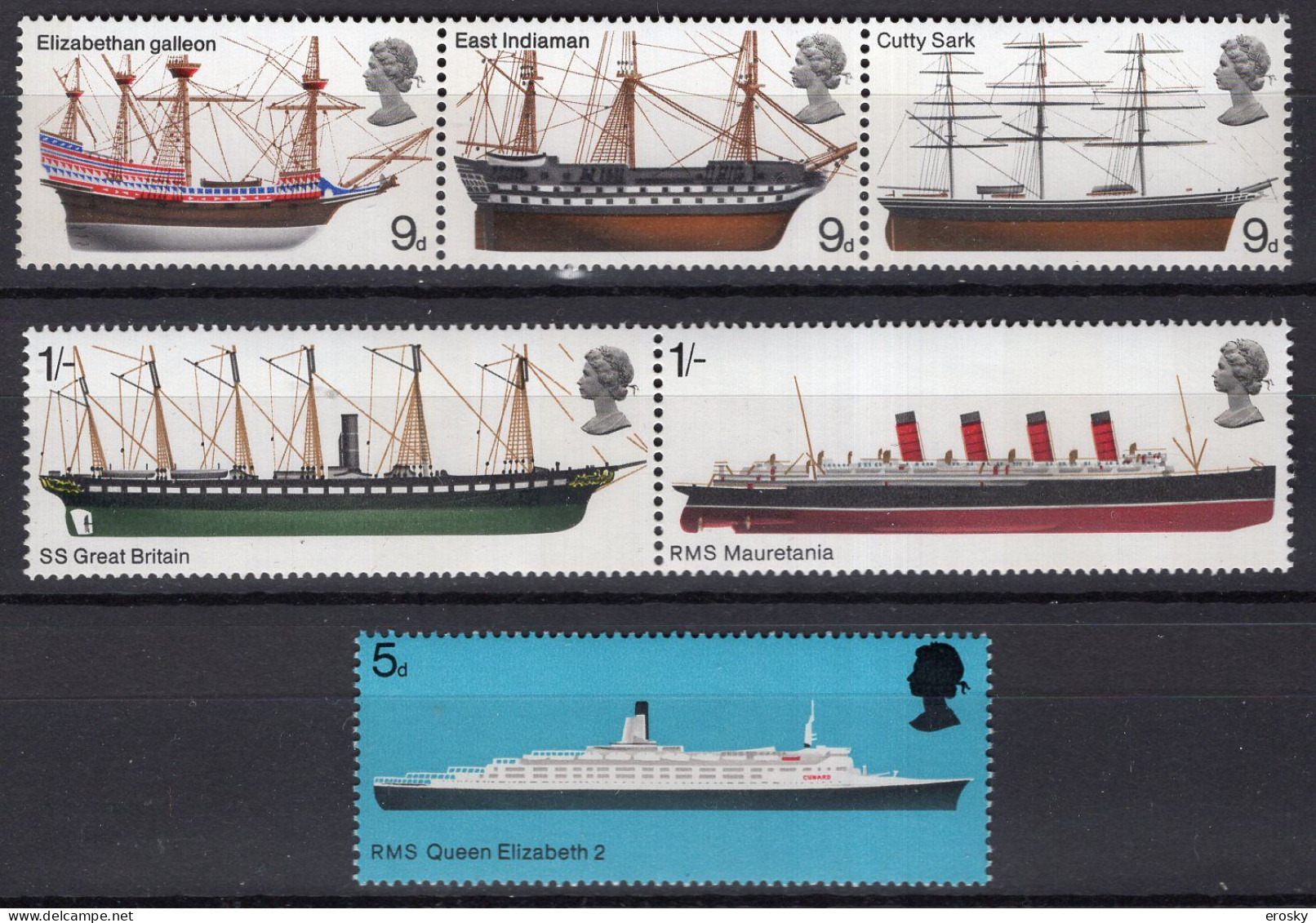 P2385 - GRANDE BRETAGNE Yv N°549/54 ** Bateaux - Nuevos