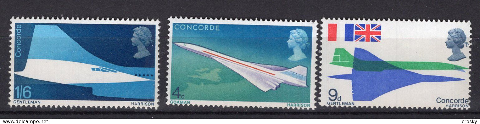 P2386 - GRANDE BRETAGNE Yv N°555/57 ** Concorde - Nuevos