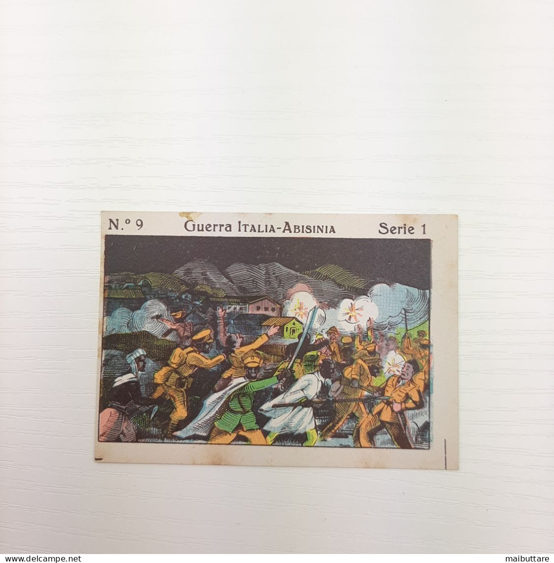 Lotto Composto Da 10 Mini Figurine, Cartoline Serie Da 1 A 10 Guerra ITALIA -ABISINIA - Collezioni
