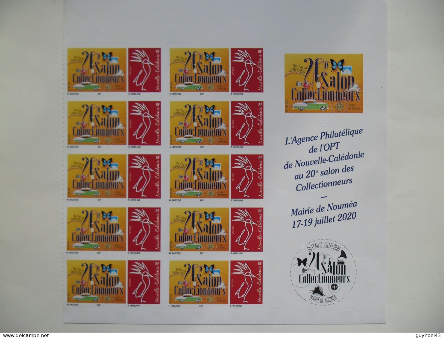 2020 Y/T 1394-1395 NC " Salon Des Collectionneurs Nouméa " Neuf** Cote 600,00 - Unused Stamps