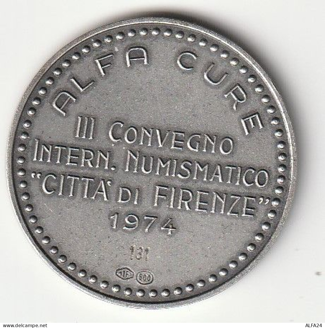 MEDAGLIA CONVEGNO NUMISMATICO ALFACURE (ARGENTO) (MDG19.12 - Altri & Non Classificati