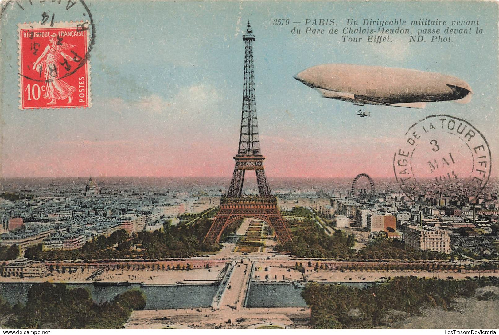 FRANCE - Paris - Un Dirigeable Militaire Venant Du Parc De Chalais Meudon - Colorisé - Carte Postale Ancienne - Sonstige Sehenswürdigkeiten