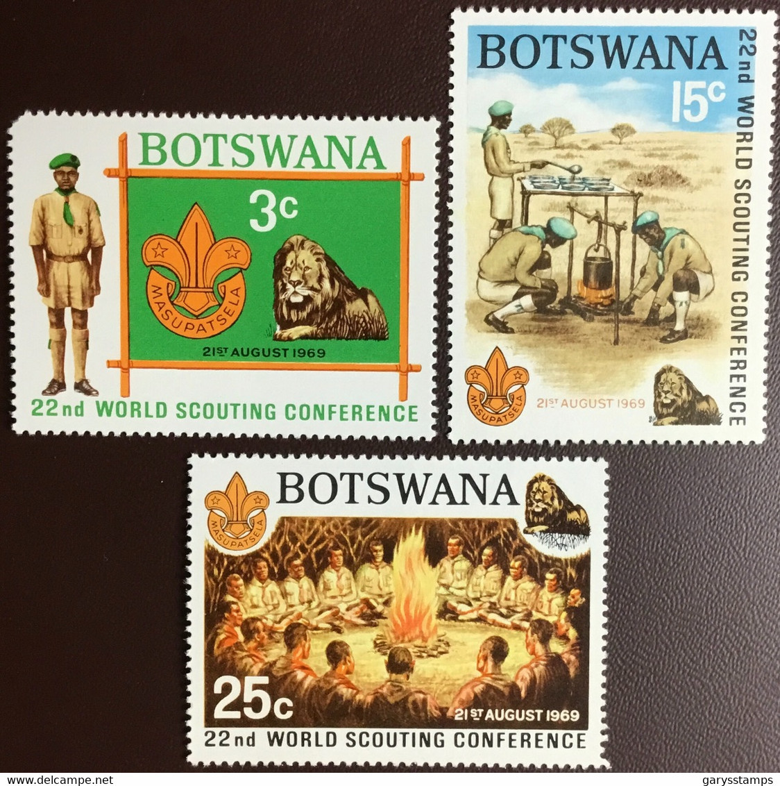 Botswana 1969 Scouting Conference Scouts Lions MNH - Botswana (1966-...)