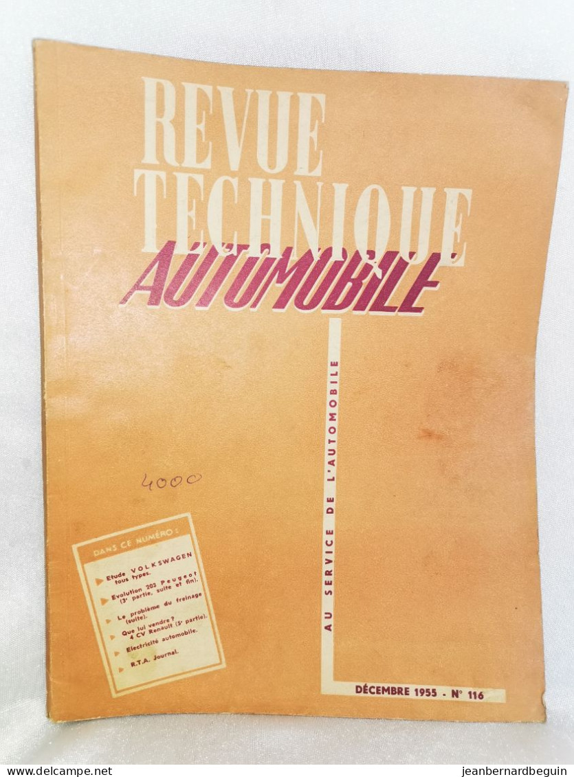 Revue Technique Automobile Originale Decambre 1955  Numero 116 Volkswagen Tous Types - Auto