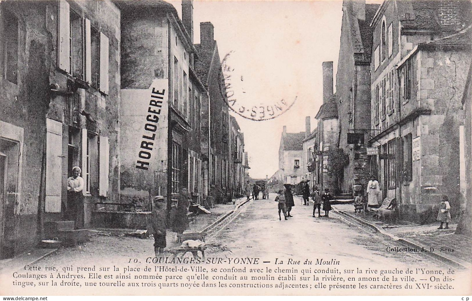 Coulanges Sur Yonne - Rue Du Moulin -  CPA °Jp - Coulanges Sur Yonne