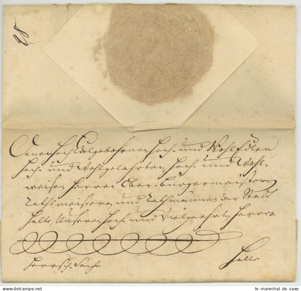 Preußen Magdeburg 1728 HC Von Katte (1699-1760) Kriegsminister Haeseler Halle Saale Autograph - Historische Personen