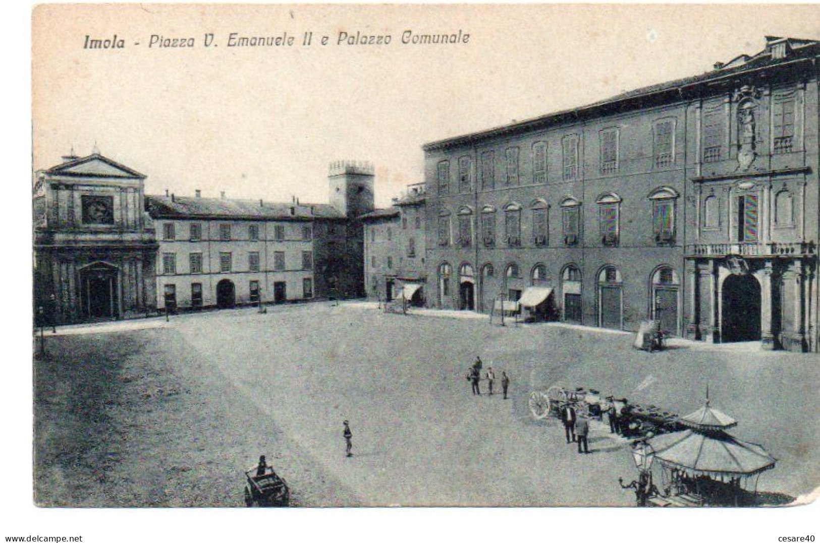 ITALIA - IMOLA (bologna) - Piazza Con Angolo Mercato, Animata, Primi 900- Fra 2023-60 - Imola