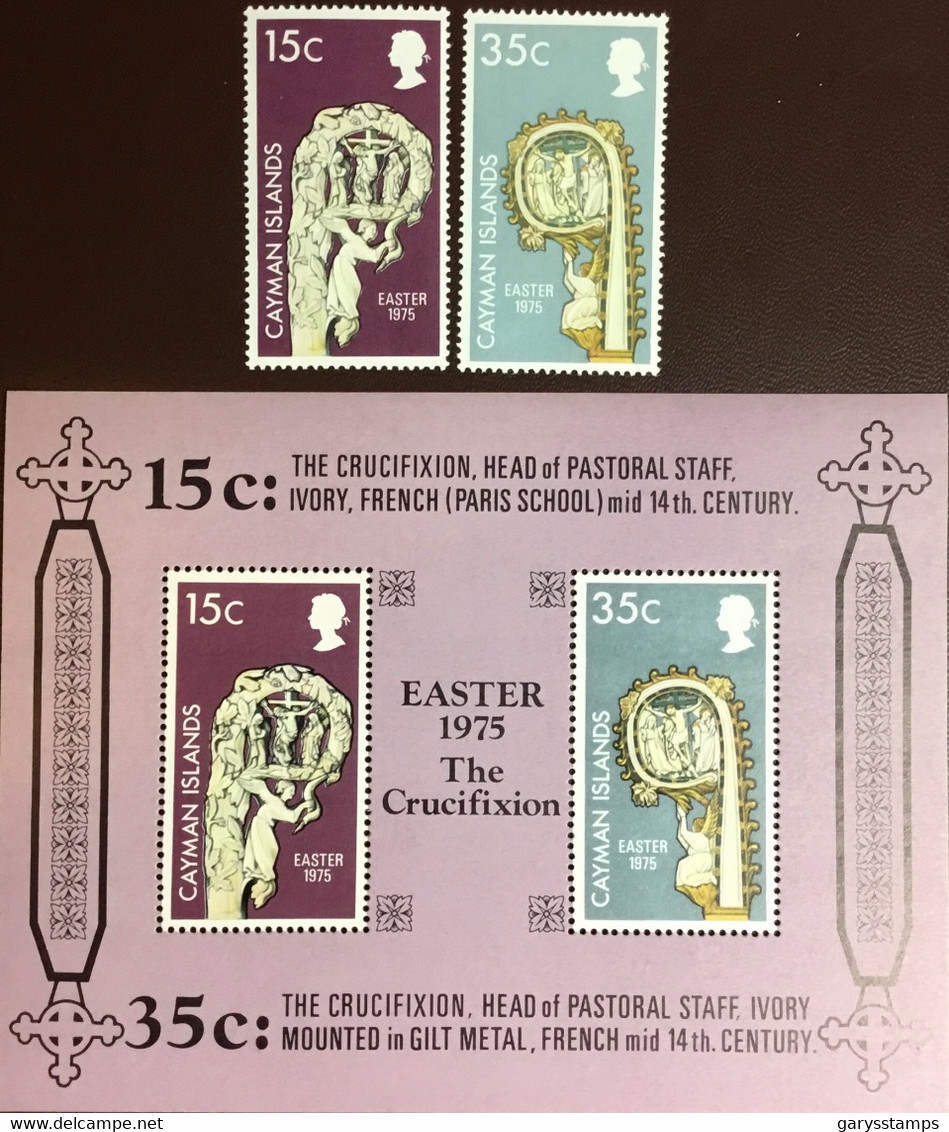 Cayman Islands 1975 Easter Set & Minisheet MNH - Caimán (Islas)