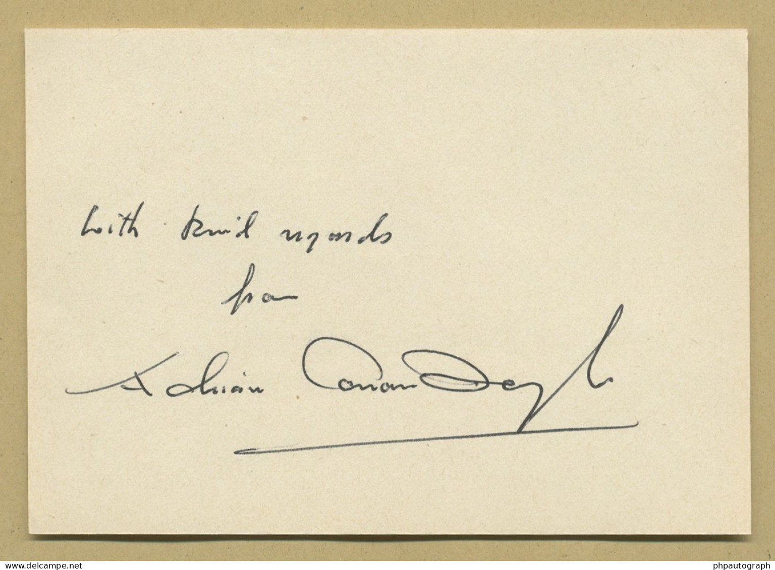 Adrian Conan Doyle (1910-1970) - Son Of Arthur Conan Doyle - Signed Card + Photo - Schriftsteller