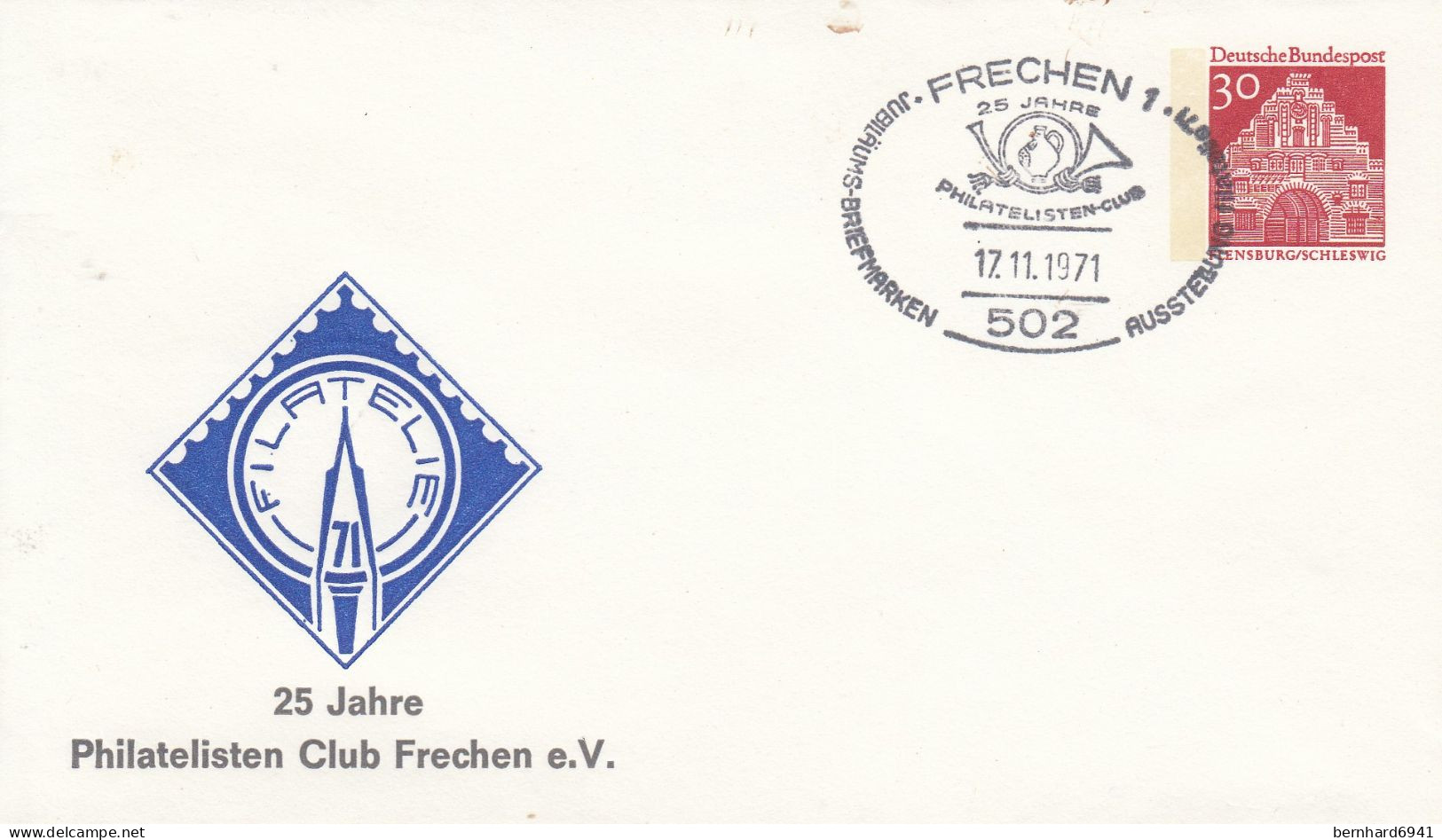 PU 33/21  25 Jahre Philatelisten Club Frechen E. V., Frechen 1 - Enveloppes Privées - Oblitérées