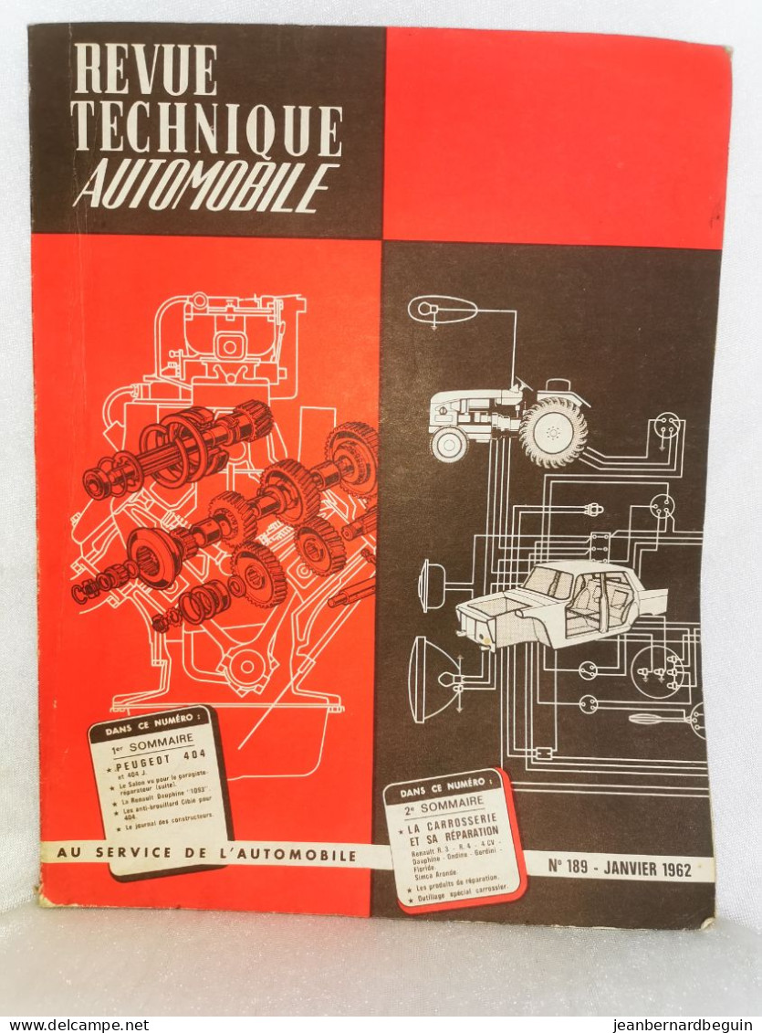 Revue Technique Automobile Originale Janvier 1962  Numero 189  Peugeot 404 - Auto