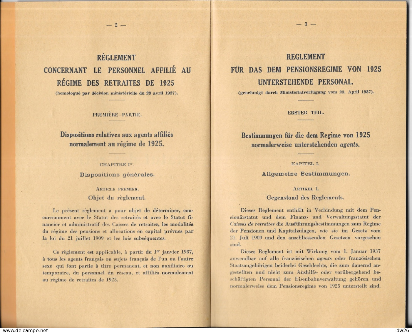 Chemins De Fer D'Alsace Et De Lorraine - Livret: Statuts Des Cheminaux Retraités 1937 (Caisses De Retraites) - Eisenbahnverkehr