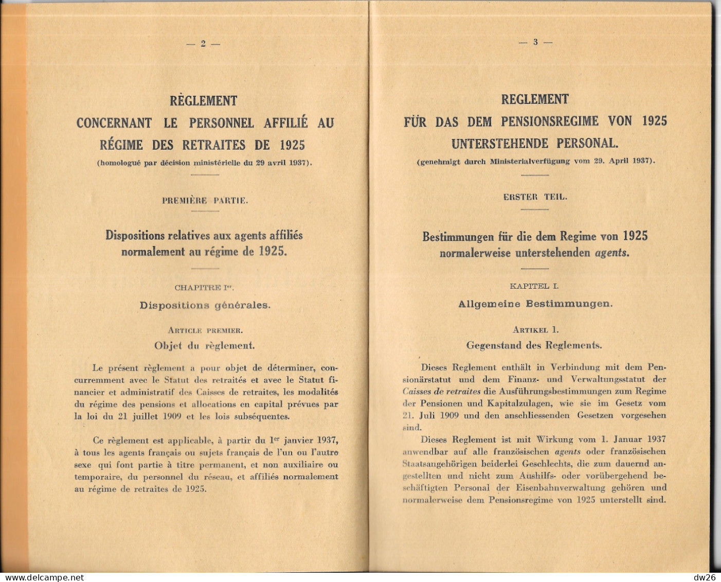 Chemins De Fer D'Alsace Et De Lorraine - Livret: Statuts Des Cheminaux Retraités 1937 (Caisses De Retraites) - Spoorweg