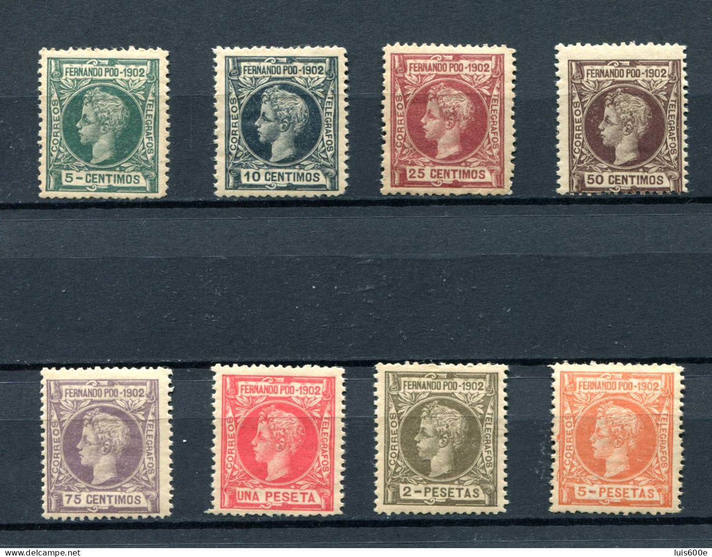 1902.FERNANDO POO.EDIFIL 110/117**..NUEVOS SIN FIJASELLOS(MNH).NUMERACION CEROS.CATALOGO 300€ - Fernando Po