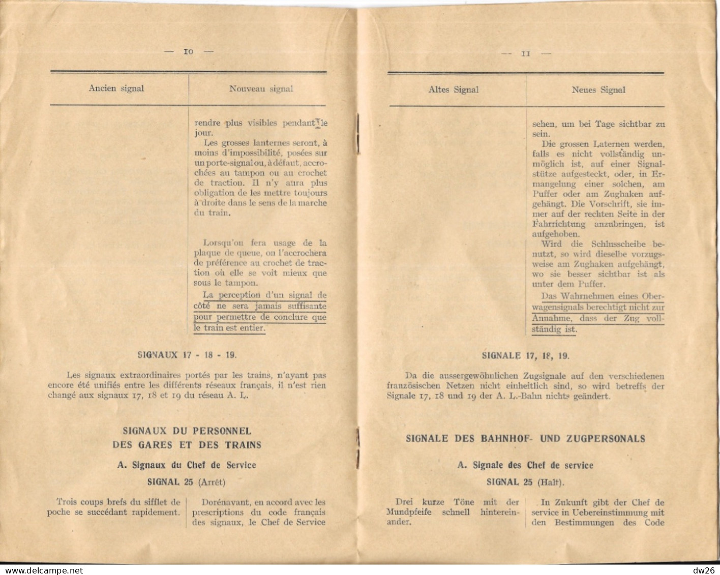 Chemins De Fer D'Alsace Et De Lorraine - Livret: Avis Très Important à Distribuer Aux Agents Cheminaux 1932 - Spoorweg