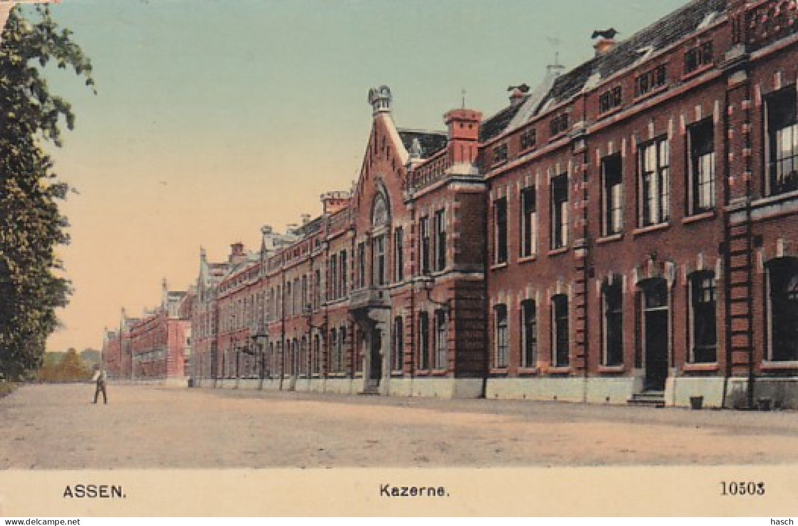 486618Assen,  Kazerne, 1914. (Zie Hoeken)  - Assen