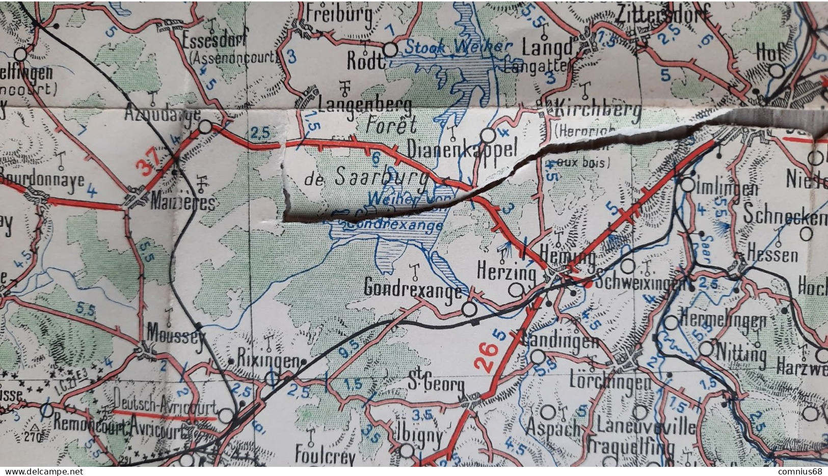 Carte Routière - Michelin - N°12 - Nancy - Antérieure à 1914 - Roadmaps