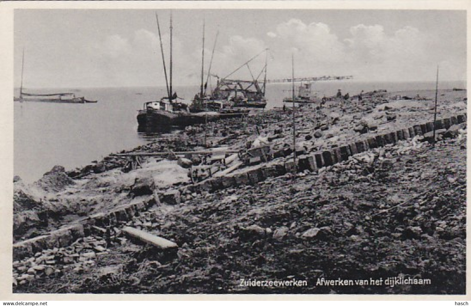 48673Zuiderzeewerken, Afwerken Van Het Dijklichaam.  - Den Oever (& Afsluitdijk)