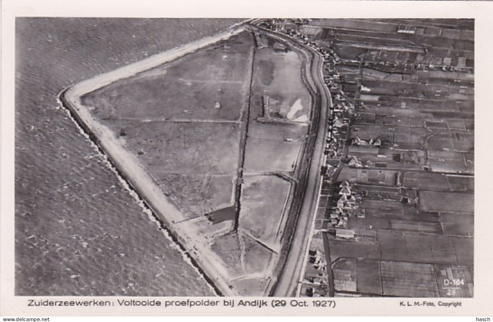 486710Zuiderzeewerken, Voltooide Proefpolder Bij Andijk (29 Oct. 1927)  - Den Oever (& Afsluitdijk)