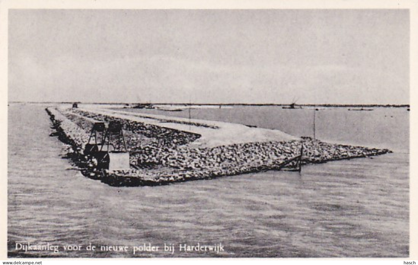 486752Dijkaanleg Voor Nieuwe Polder Bij Harderwijk.  - Den Oever (& Afsluitdijk)