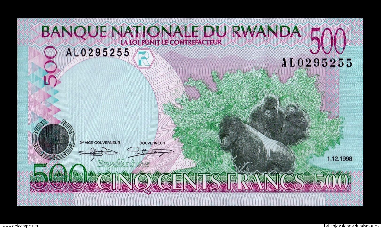 Ruanda Rwanda 500 Francs 1998 Pick 26b Sc Unc - Ruanda-Urundi