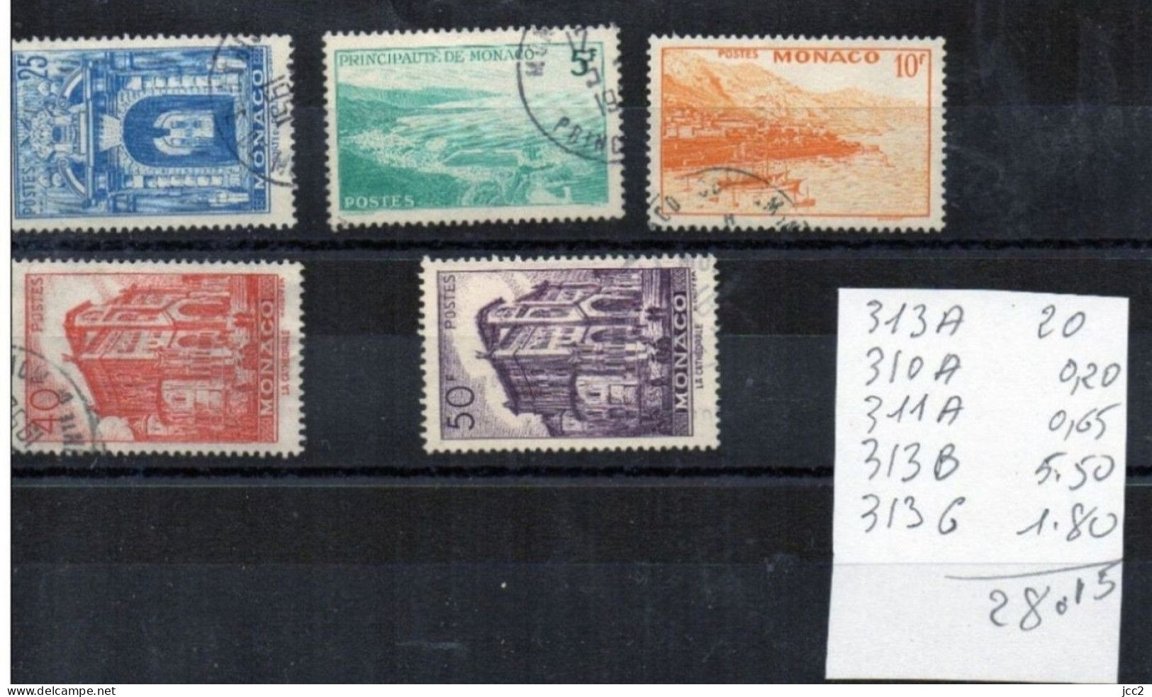 MONACO - 5 Timbres Entre N° 313A Et 313C (Oblitéré) - Oblitérés