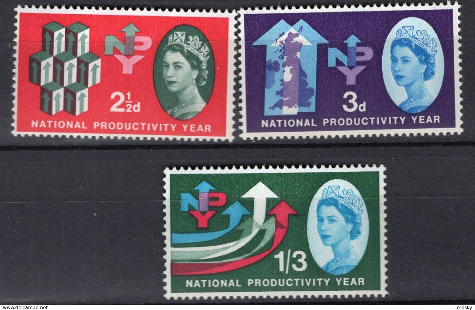 P2397 - GRANDE BRETAGNE Yv N°367/69 ** - Unused Stamps