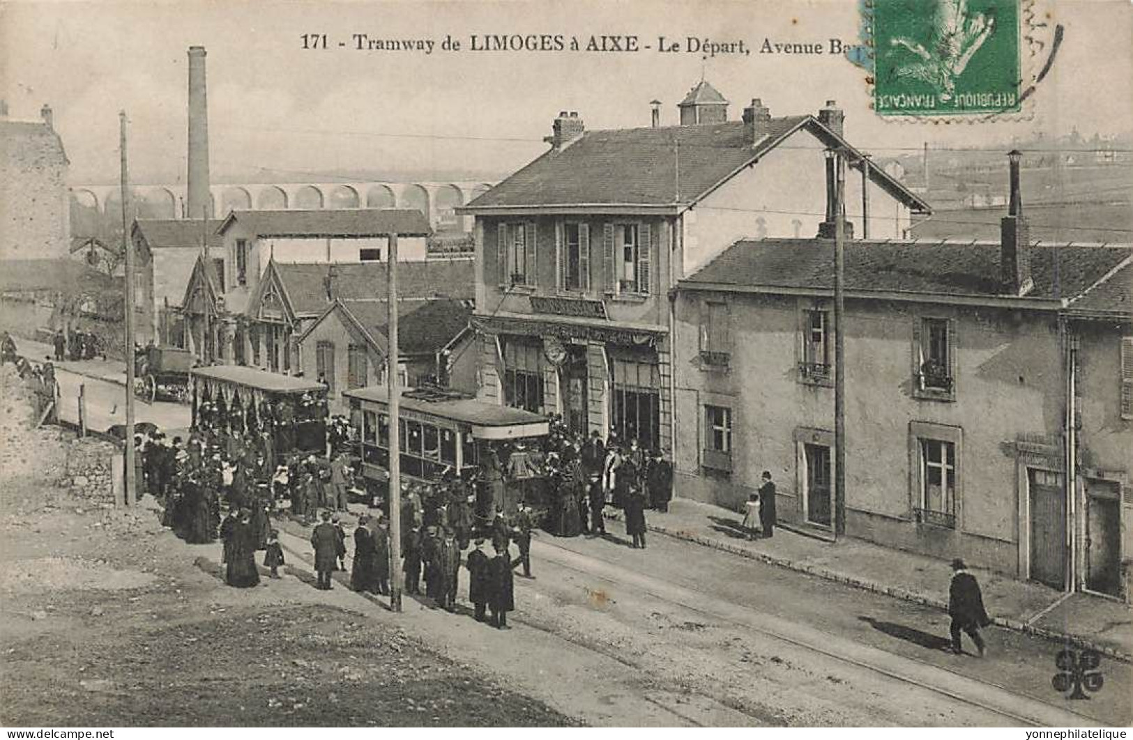 87 - HAUTE-VIENNE - AIXE-SUR-VIENNE - Tramway De Limoges à Aixe - Départ, Avenue Baudin - 10180 - Aixe Sur Vienne