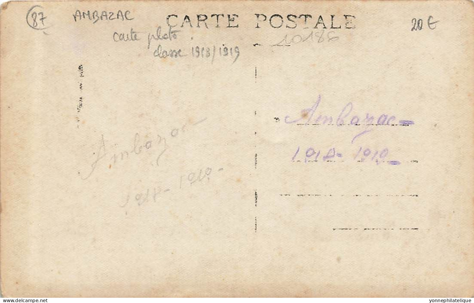 87 - HAUTE-VIENNE - AMBAZAC - Carte Photo - Classe 1918-1919 - 10186 - Ambazac