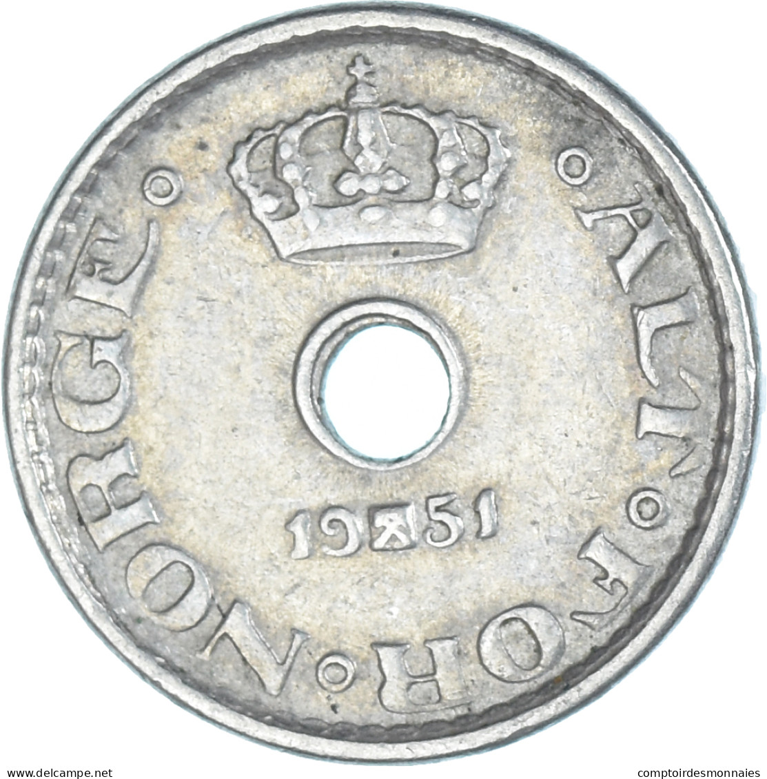 Monnaie, Norvège, 10 Öre, 1951 - Norvège