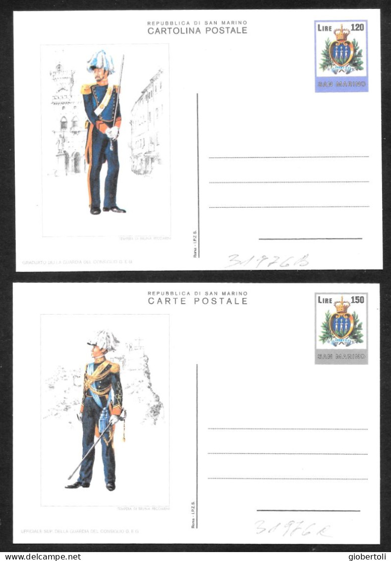 San Marino/Saint Marin: Set Completo "uniformi Militari", Complete Set "military Uniforms", Ensemble Complet "uniforme - Entiers Postaux