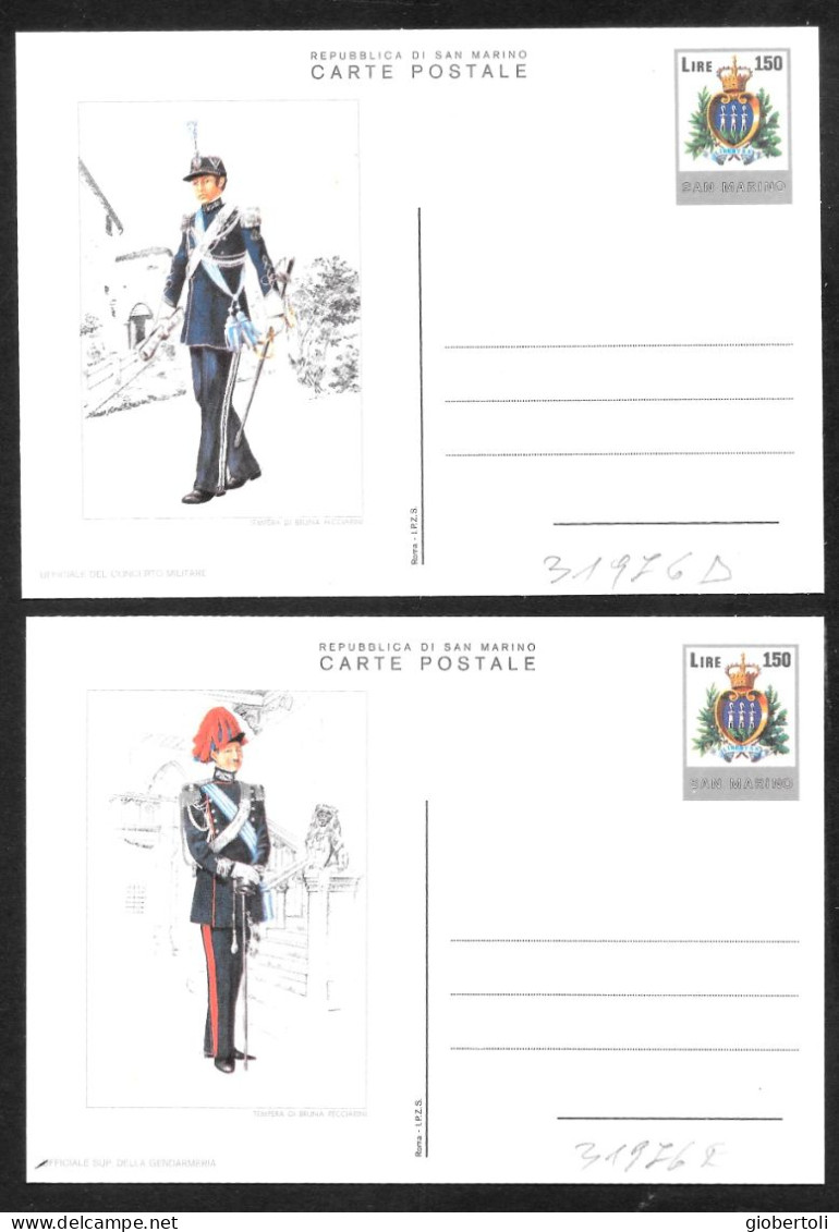 San Marino/Saint Marin: Set Completo "uniformi Militari", Complete Set "military Uniforms", Ensemble Complet "uniforme - Postal Stationery