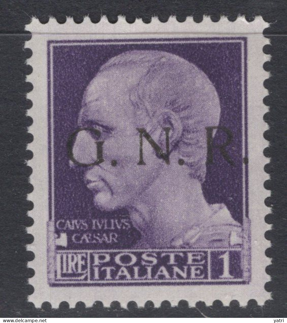 Repubblica Sociale Italiana (1944) - GNR Verona, 1 Lira ** - Mint/hinged