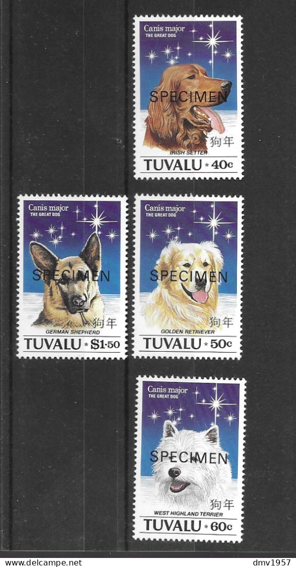 Tuvalu 1994 MNH Chinese New Year. Year Of The Dog Opt Specimen Sg 698/701 - Tuvalu