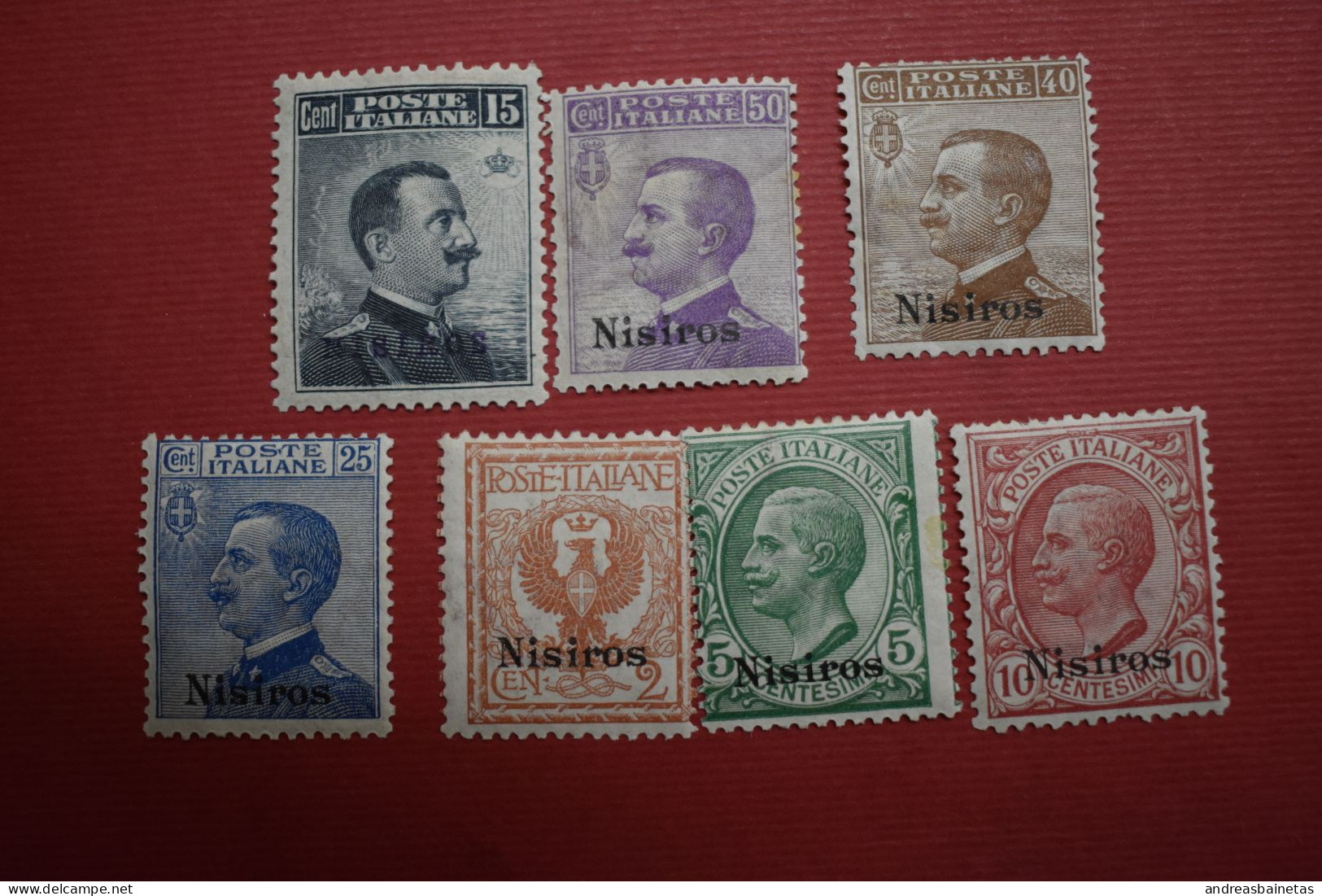 Stamps Greece Italy   1912 " NISIROS " Ovpt, Complete Set Of 7 Values, M. ( Hellas 3IX/9IX). - Dodecaneso