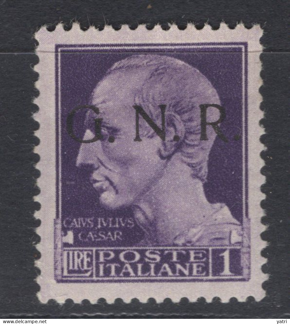 Repubblica Sociale Italiana (1944) - GNR Brescia, 1 Lira ** - Nuovi