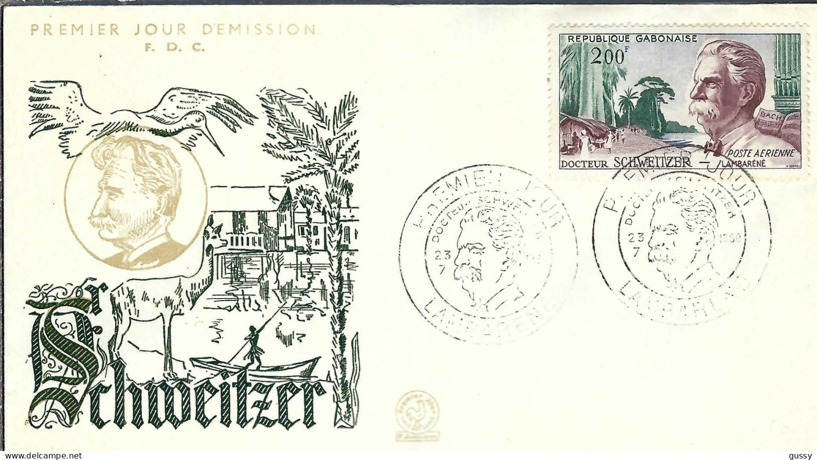 GABON Ca.1960: FDC "Dr Schweitzer" De Lambarene - Albert Schweitzer