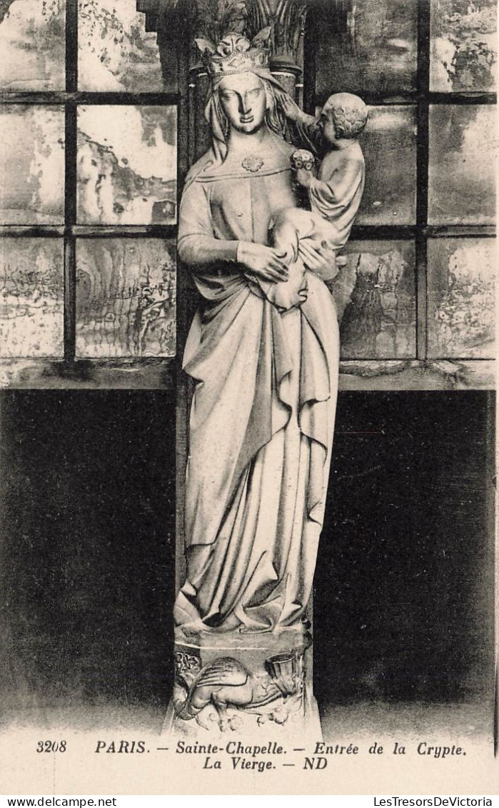 FRANCE - Paris - Saint Chapelle - Vue De L'entrée De La Crypte - La Vierge - N D - Un Statut - Carte Postale Ancienne - Standbeelden