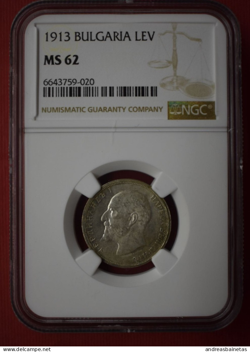 Coins Bulgaria 1 Lev 1913  - Ferdinand I NGC 62 KM# 31 - Bulgarie