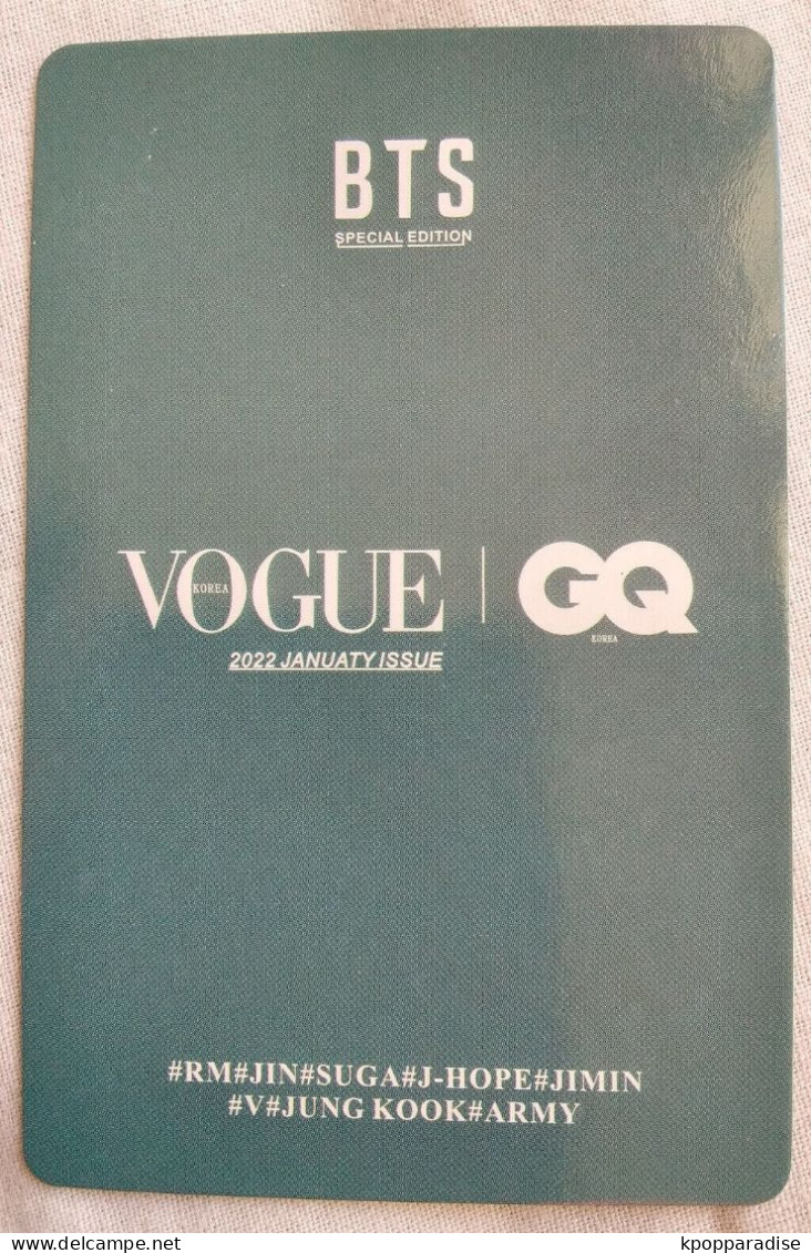 Photocard BTS Vogue GQ Suga - Objetos Derivados