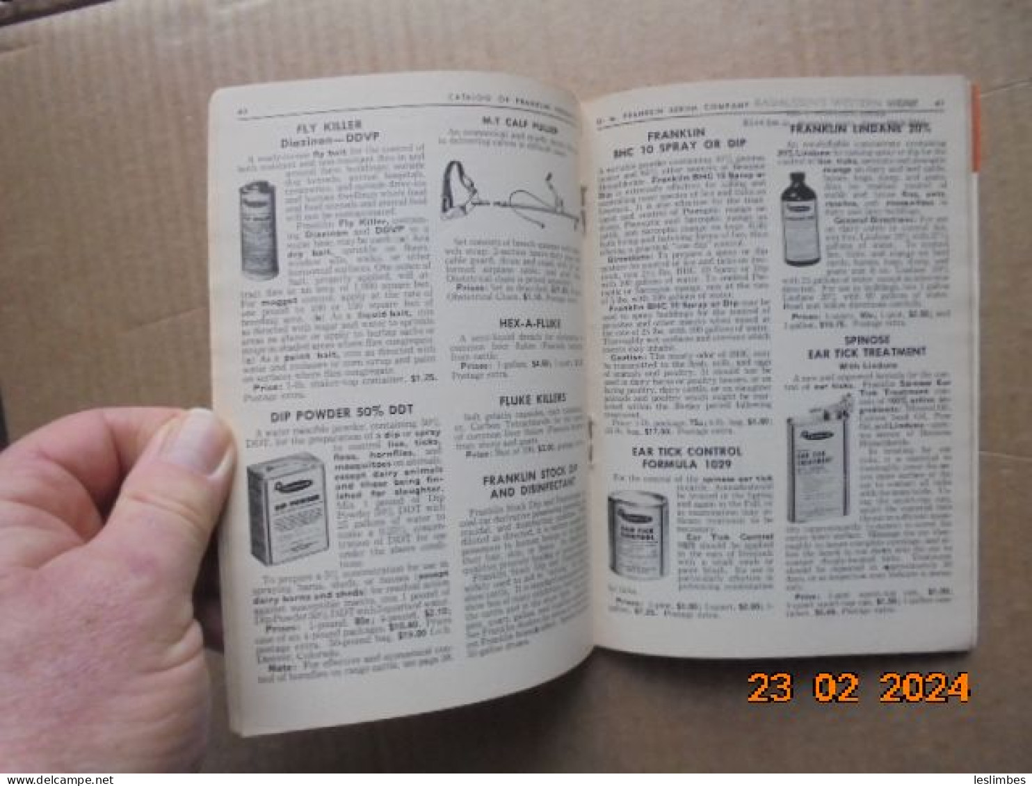 Franklin Vaccines And Supplies For Livestock Catalog No. 58  - O.M. Franklin Serum Company - Ciencias Biológicas