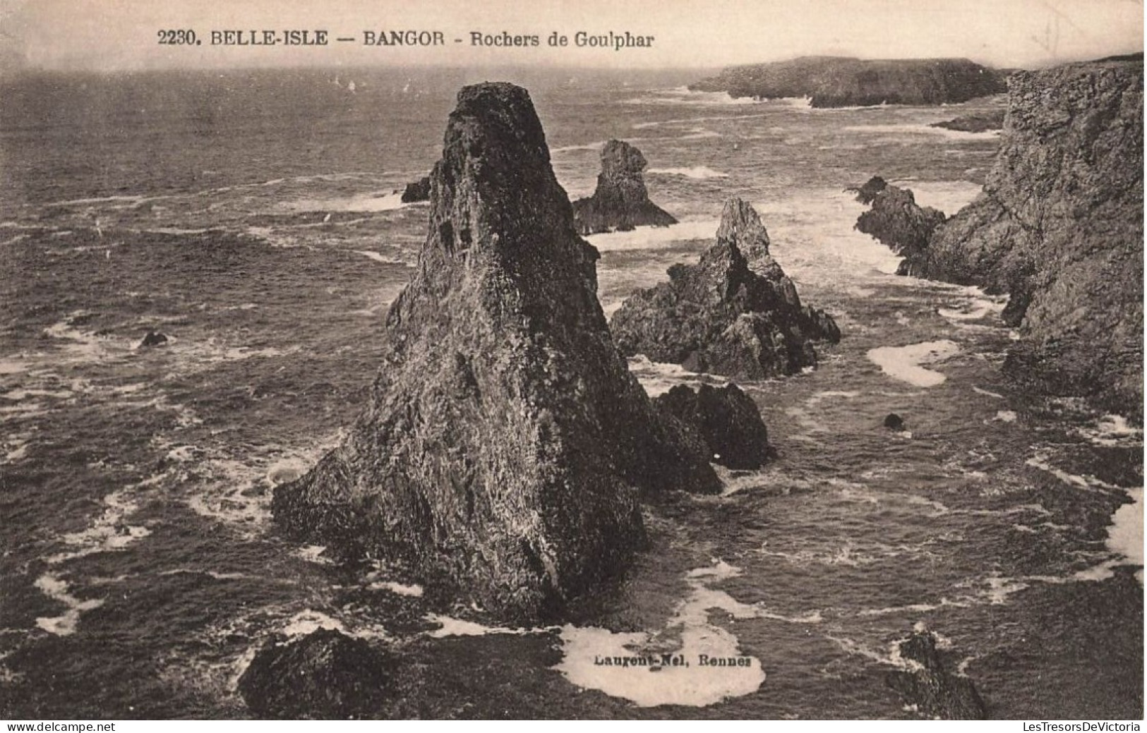 FRANCE - Belle Isle - Bangor - Vue Sur Les Rochers De Goulphar- Carte Postale Ancienne - Guingamp