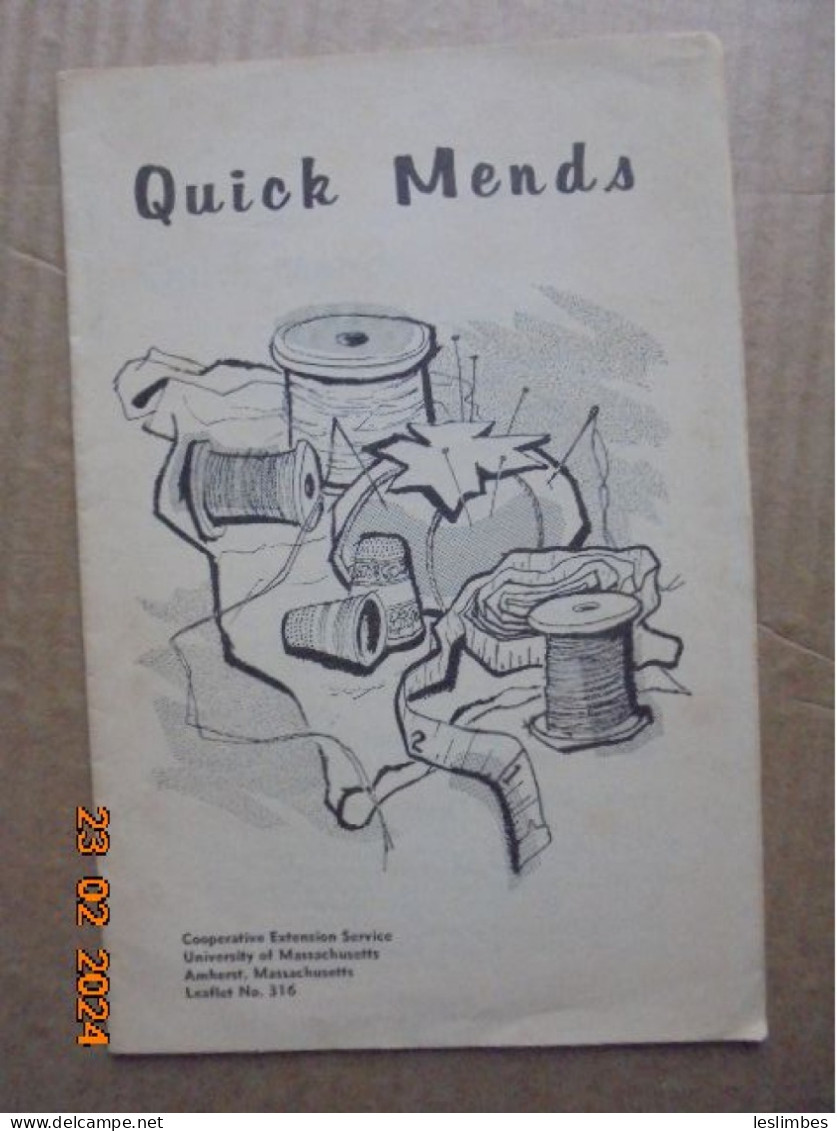 Leaflet No.316: Quick Mends - Virginia Davis - Cooperative Extension Service, University Of Massachusetts 1959 - Loisirs Créatifs