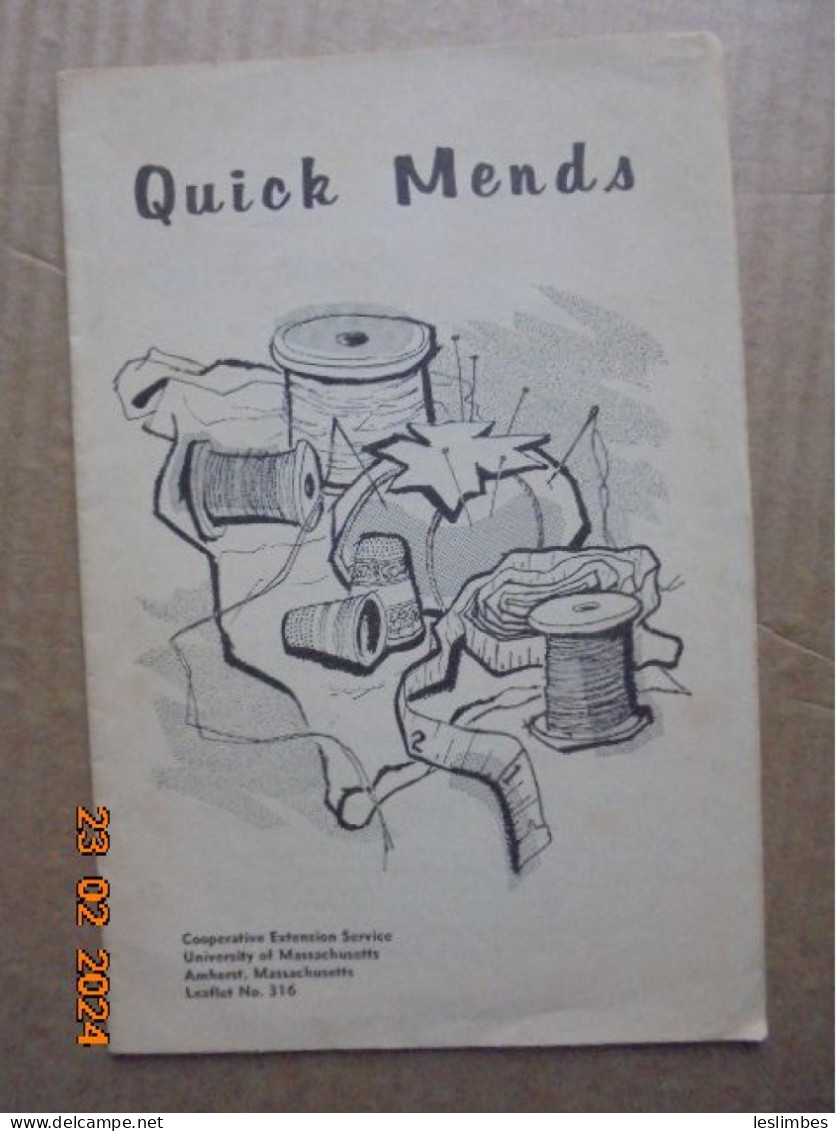 Leaflet No.316: Quick Mends - Virginia Davis - Cooperative Extension Service, University Of Massachusetts 1959 - Hobby Creativi