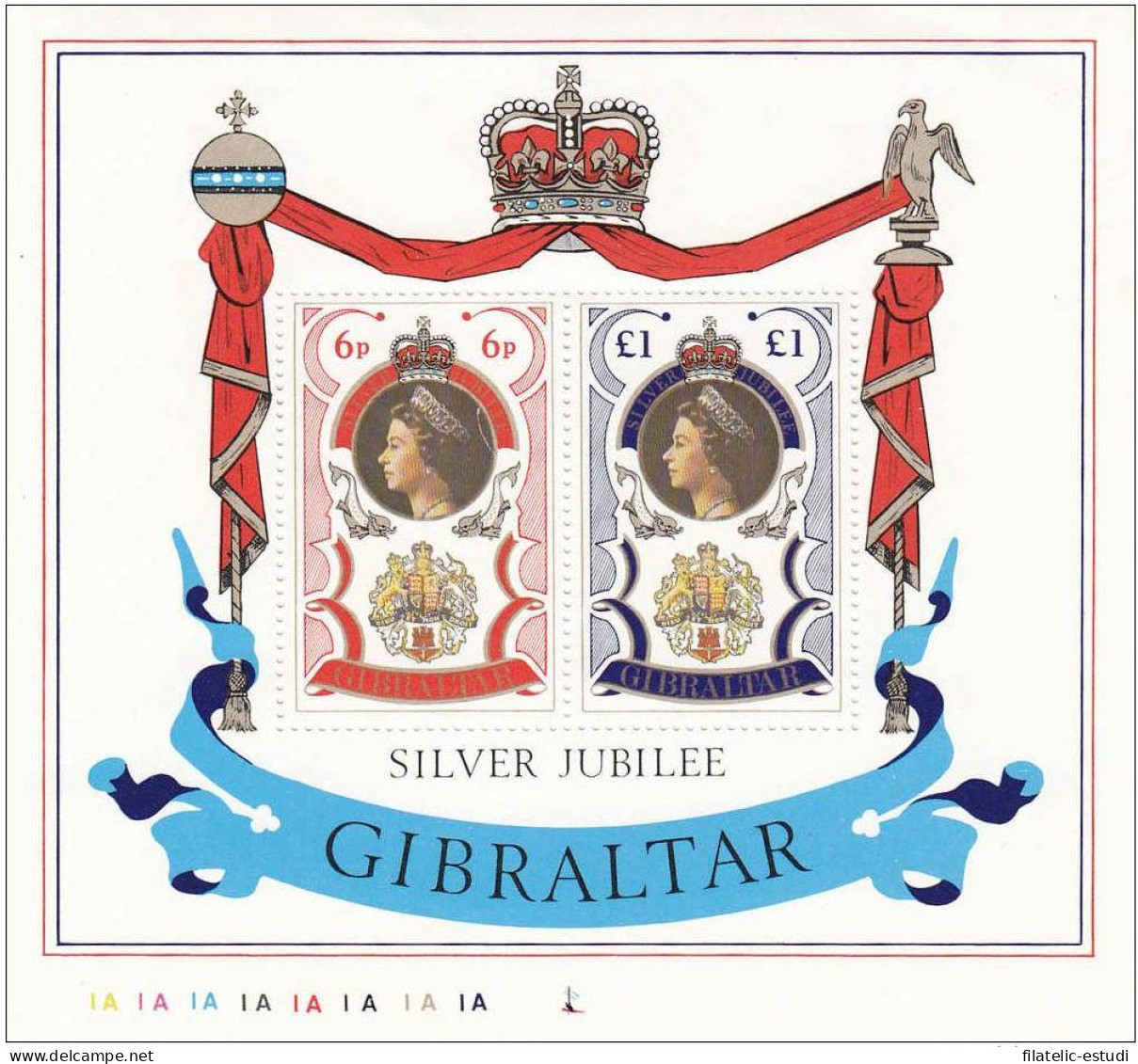 Gibraltar - 3-HB - 1977 25º Aniv. De La Coronación De Isabel II Lujo - Gibraltar