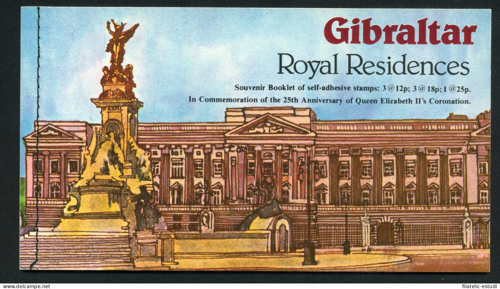 Gibraltar - Nº C 376 1978 Residencias Reales Aniv. De Isabel II Carnet 4 Pag.  - Gibraltar