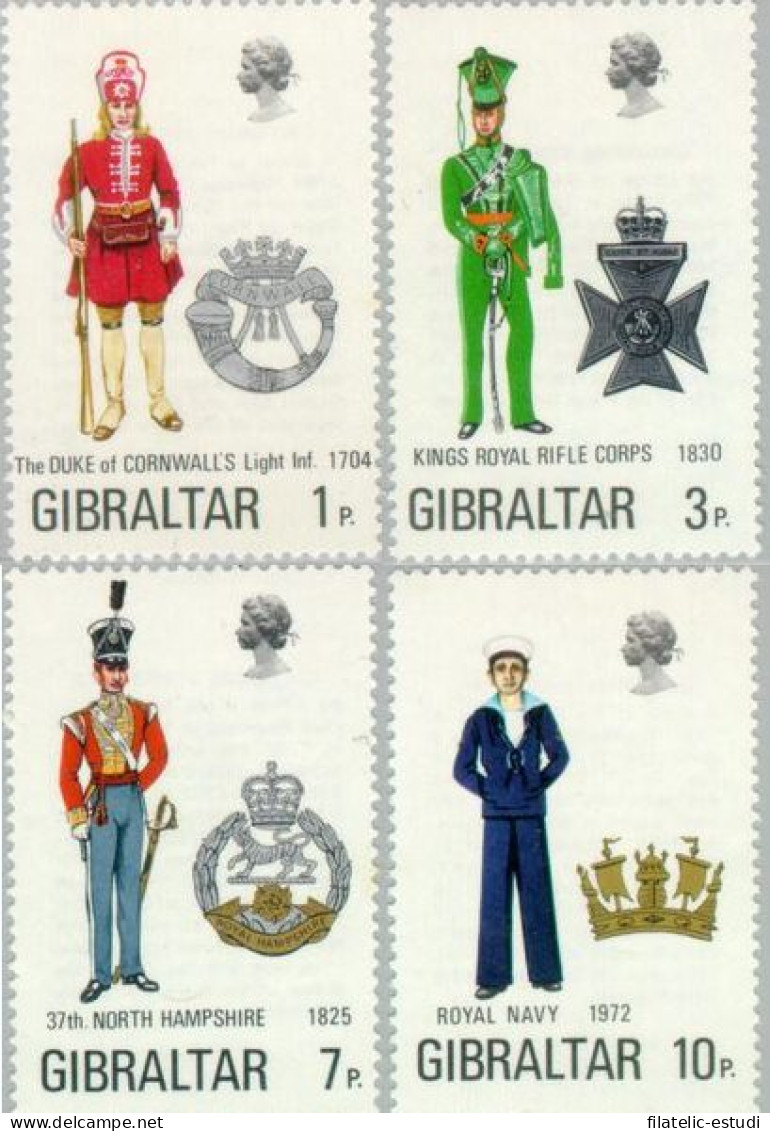 Gibraltar - 284/87 - 1972 Uniformes Militares Lujo - Gibraltar