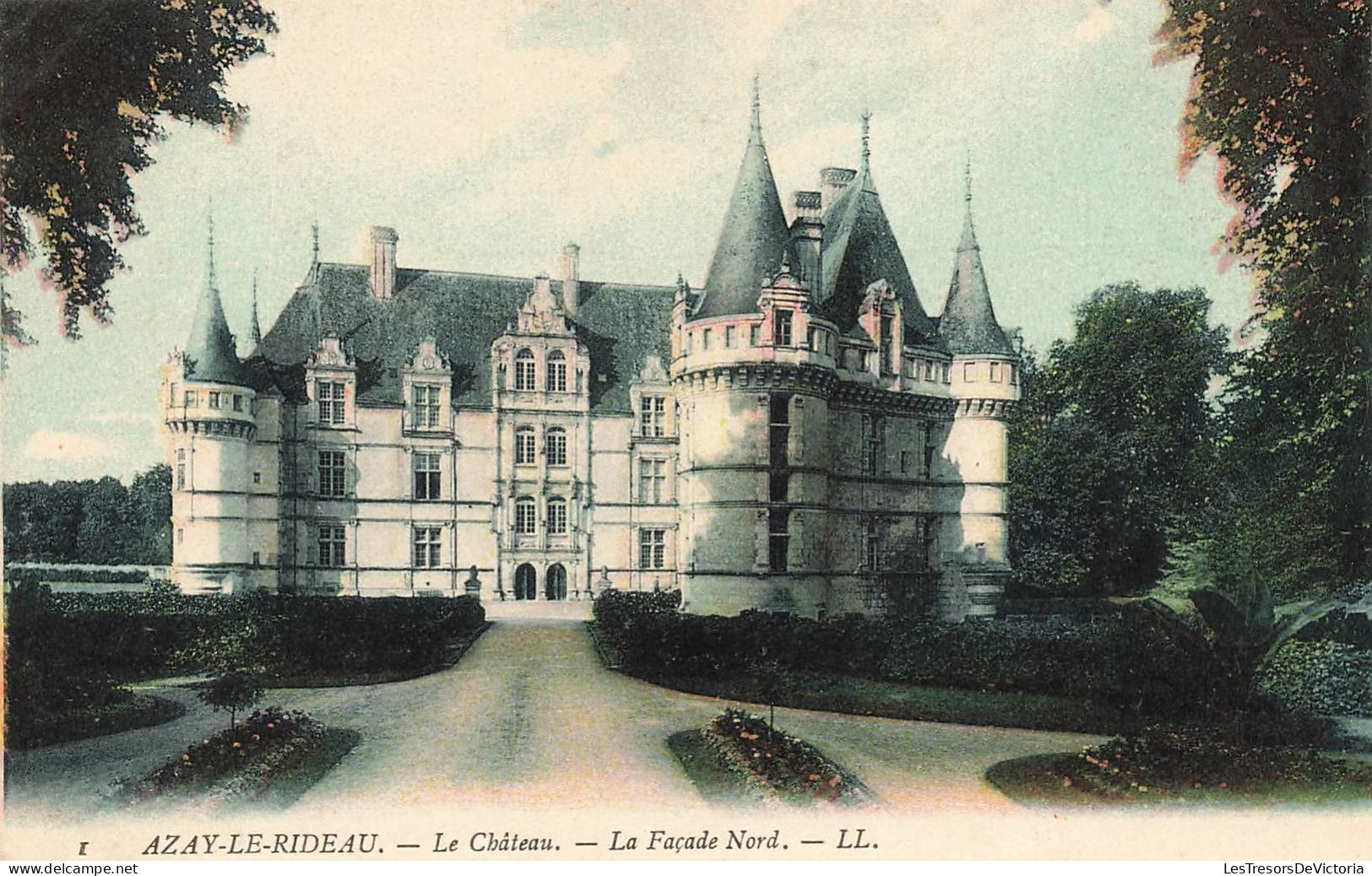 FRANCE - Azay Le Rideau - Le Château - La Façade Nord - Carte Postale Ancienne - Azay-le-Rideau